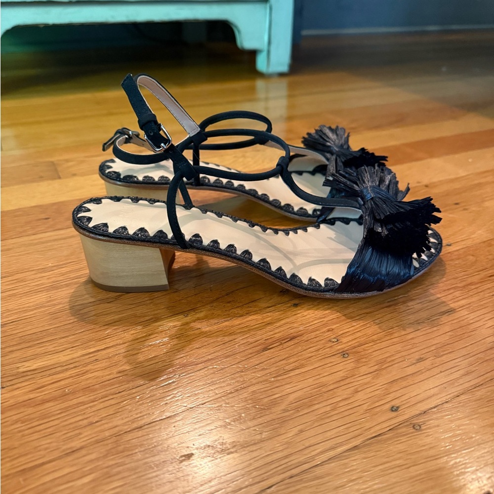 Anthropologie Rafia Bow Sandals View 2